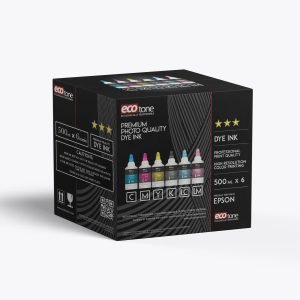 EcoTone Premium Dye Ink 500ml 6-Colour Set for Epson